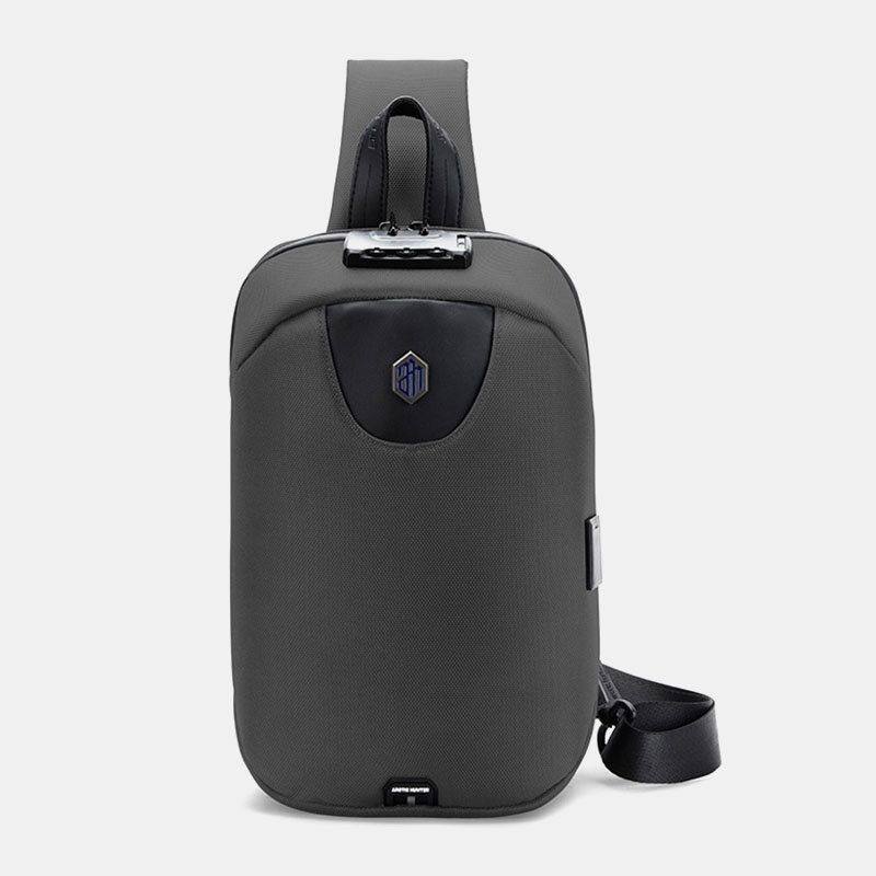 Hommes Usb Charge Anti-vol Code Serrure Poitrine Sac Multi-fonction Grande Capacité Voyage En Plein Air Sac À Bandoulière