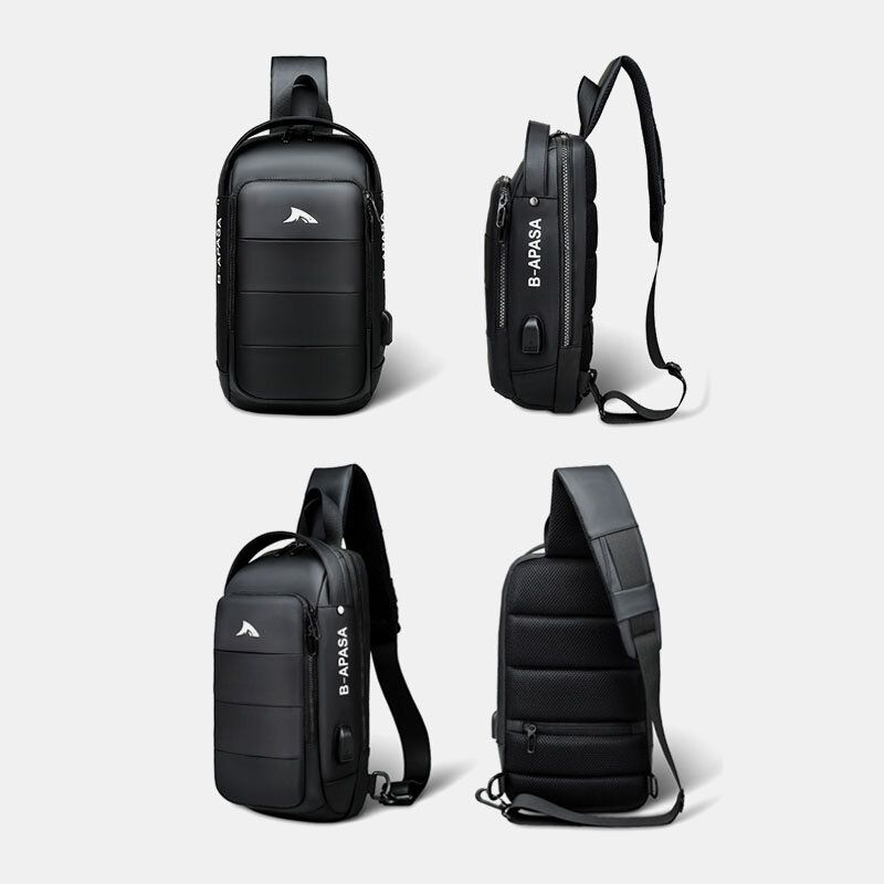 Hommes Usb Charge Étanche Grande Capacité Casual Poitrine Sac À Bandoulière Sac Bandoulière Sac