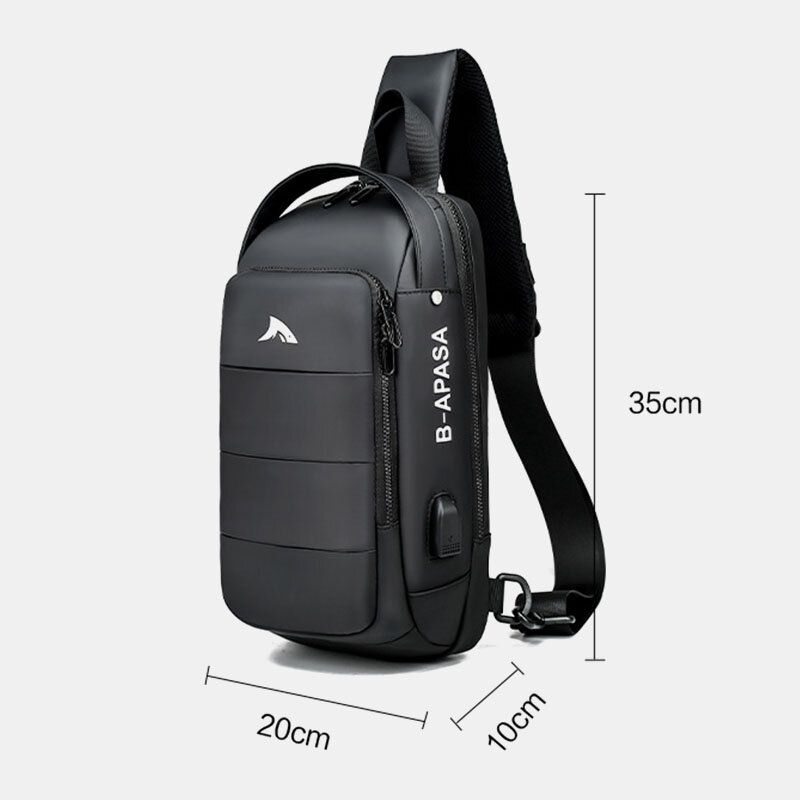 Hommes Usb Charge Étanche Grande Capacité Casual Poitrine Sac À Bandoulière Sac Bandoulière Sac