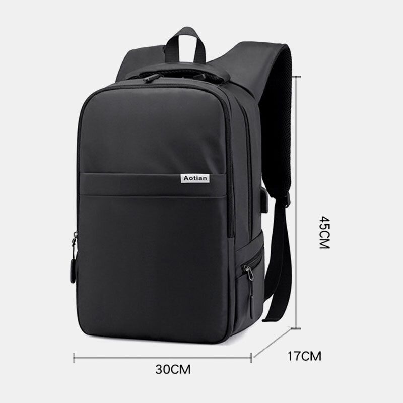 Hommes Usb Charge Extérieure Nylon Voyage Étanche Grande Capacité 13 Pouces Sacoche Pour Ordinateur Portable Sac De Voyage Sac À Dos