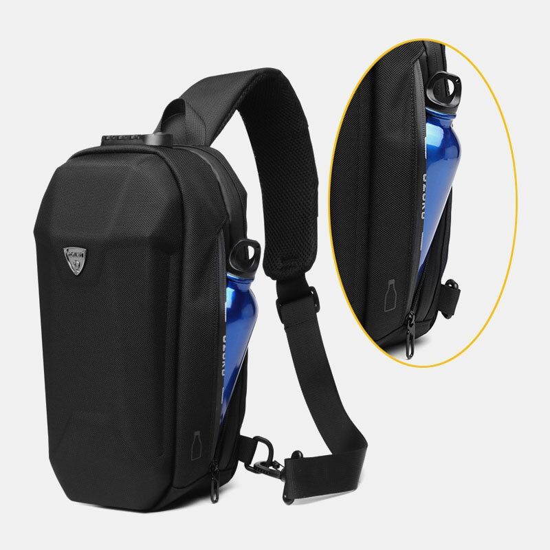 Hommes Usb Charge Multi-poches Anti-vol Étanche En Plein Air Bandoulière Sac Poitrine Sac Sling Bag