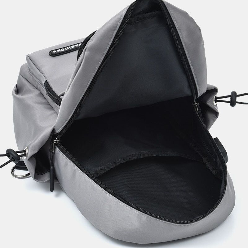 Hommes Usb Charge Multi-porter Multi-couches Étanche Sac À Bandoulière Poitrine Sac Sling Sac À Dos