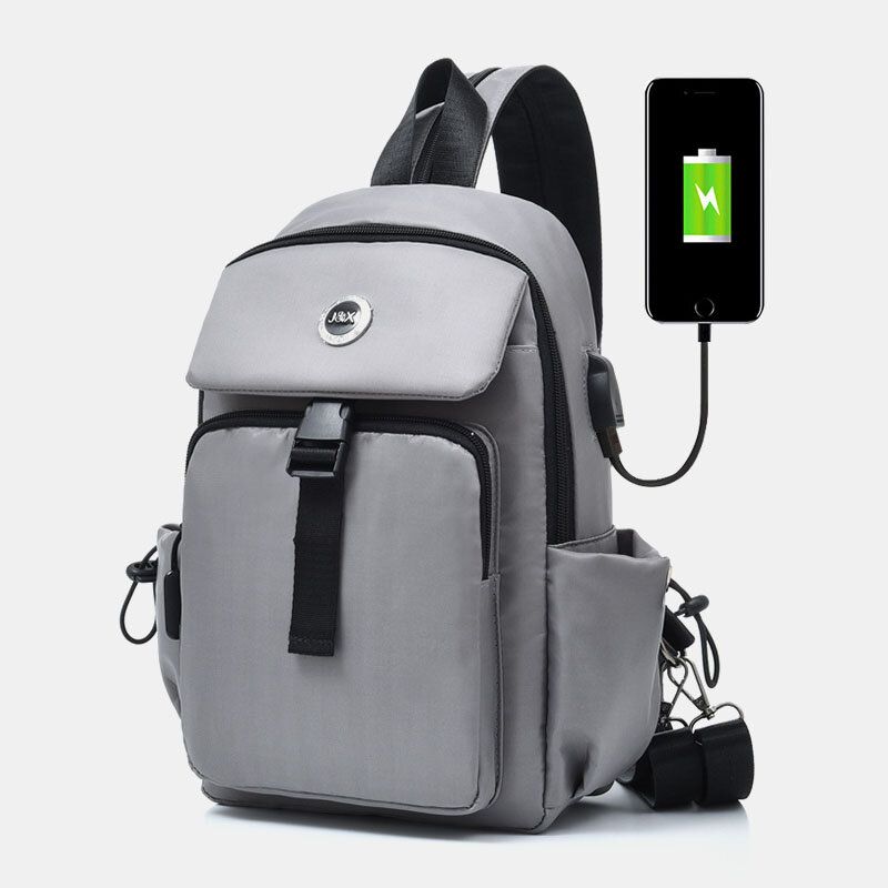 Hommes Usb Charge Multi-porter Multi-couches Étanche Sac À Bandoulière Poitrine Sac Sling Sac À Dos