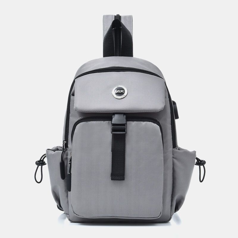 Hommes Usb Charge Multi-porter Multi-couches Étanche Sac À Bandoulière Poitrine Sac Sling Sac À Dos