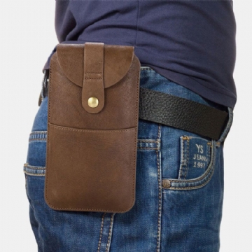 Hommes Vintage En Cuir Véritable Long Téléphone Sac Ceinture Sac Taille Sac