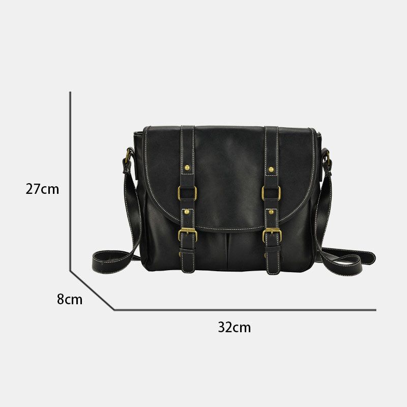 Hommes Vintage Grande Capacité Multi-poches En Cuir Pu Professeur Sac Bandoulière Sac Bref Sac À Bandoulière