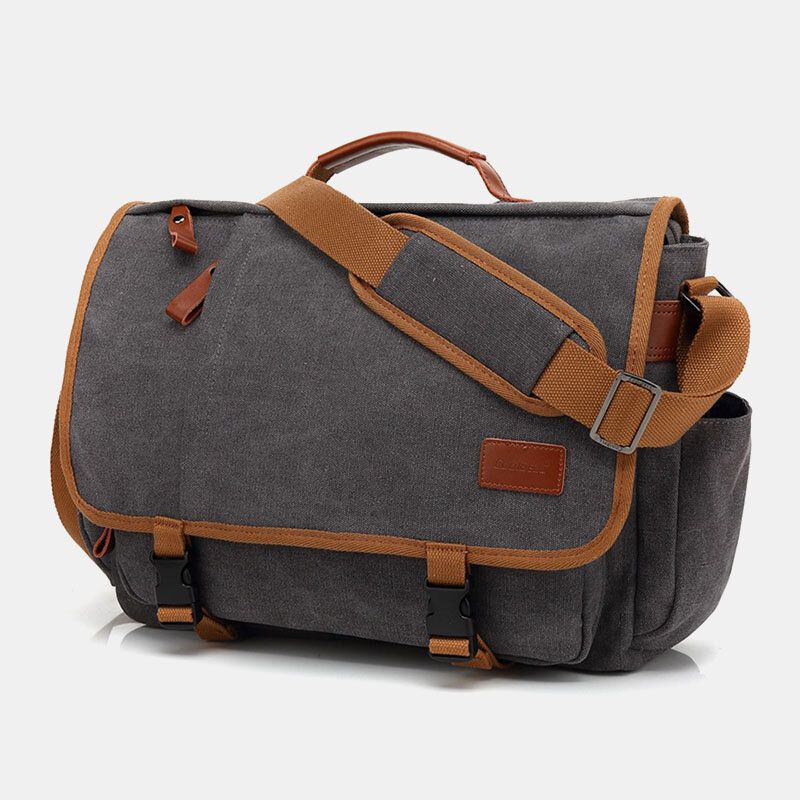 Hommes Vintage Grande Capacité Toile Imperméable Casual Sac À Bandoulière Sac À Bandoulière Sac De Voyage