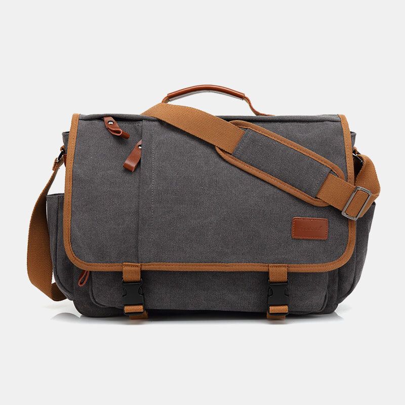 Hommes Vintage Grande Capacité Toile Imperméable Casual Sac À Bandoulière Sac À Bandoulière Sac De Voyage