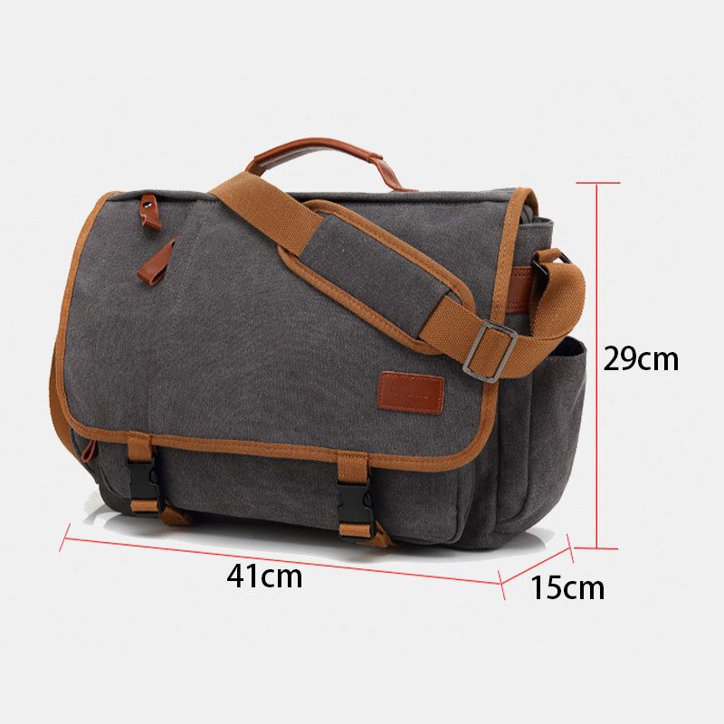 Hommes Vintage Grande Capacité Toile Imperméable Casual Sac À Bandoulière Sac À Bandoulière Sac De Voyage