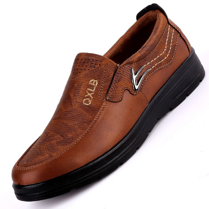 Hommes Vintage Microfibre Casual Business Soft Sole Chaussures Habillées