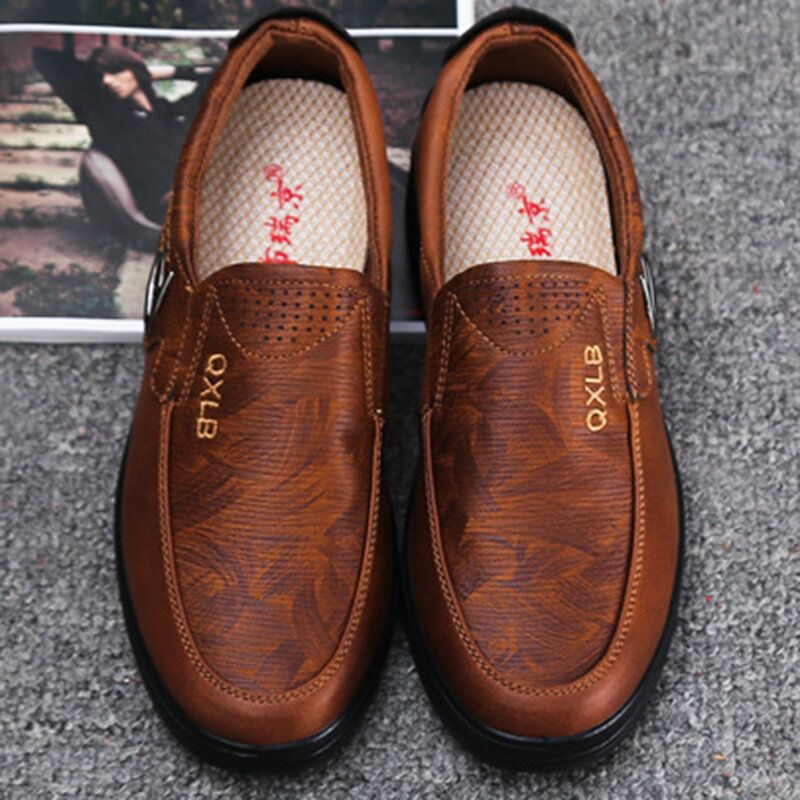 Hommes Vintage Microfibre Casual Business Soft Sole Chaussures Habillées