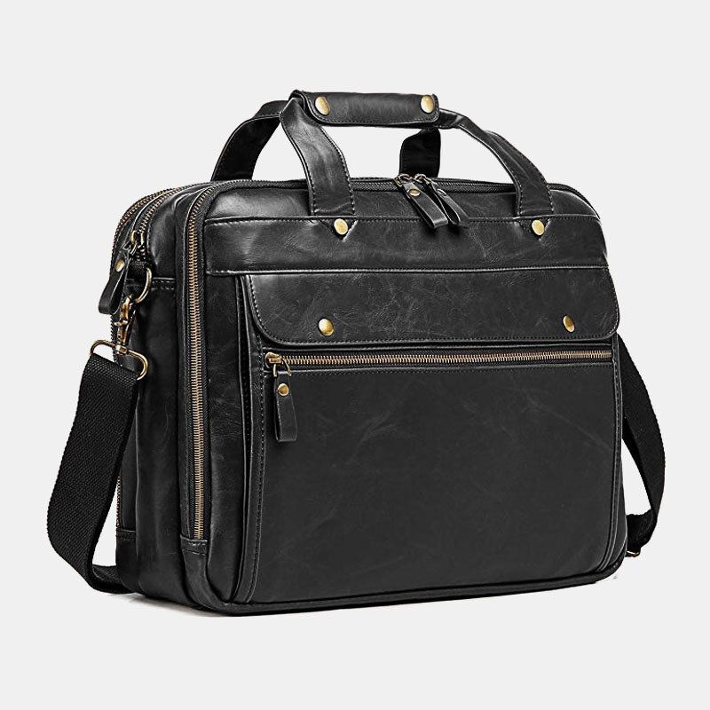 Hommes Vintage Multi-poches Messenger Bag Sac À Main Crossbody Bag For Business