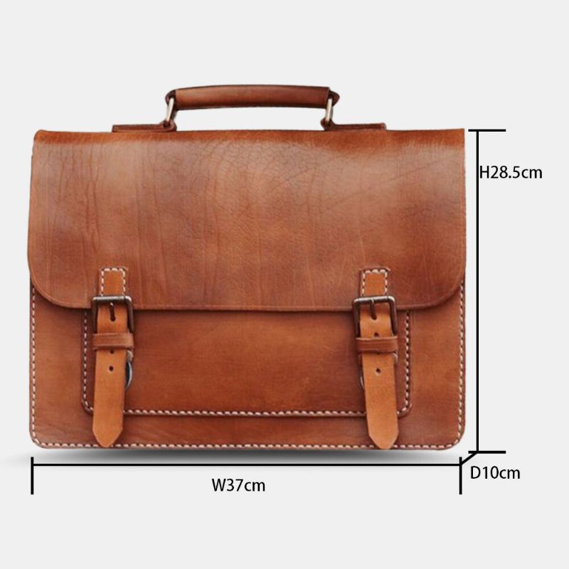 Hommes Vintage Multifonction 14 Pouces Pochette D'ordinateur Grande Capacité Sac À Dos Étanche Sac À Bandoulière Sac À Bandoulière