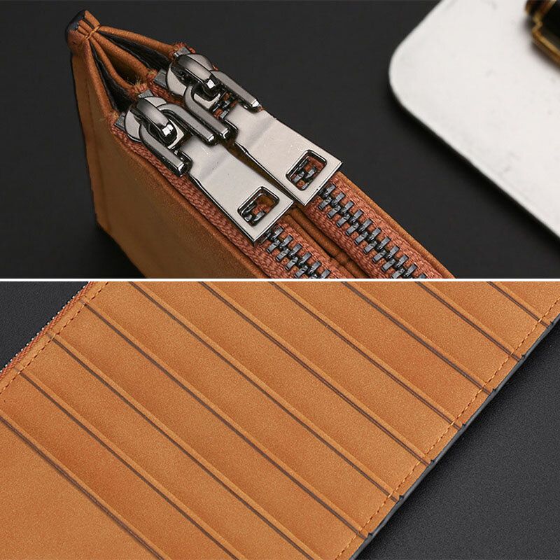 Hommes Vintage Rfid Anti-vol Sim Card Slot 19 Card Slots Card Holder Wallet