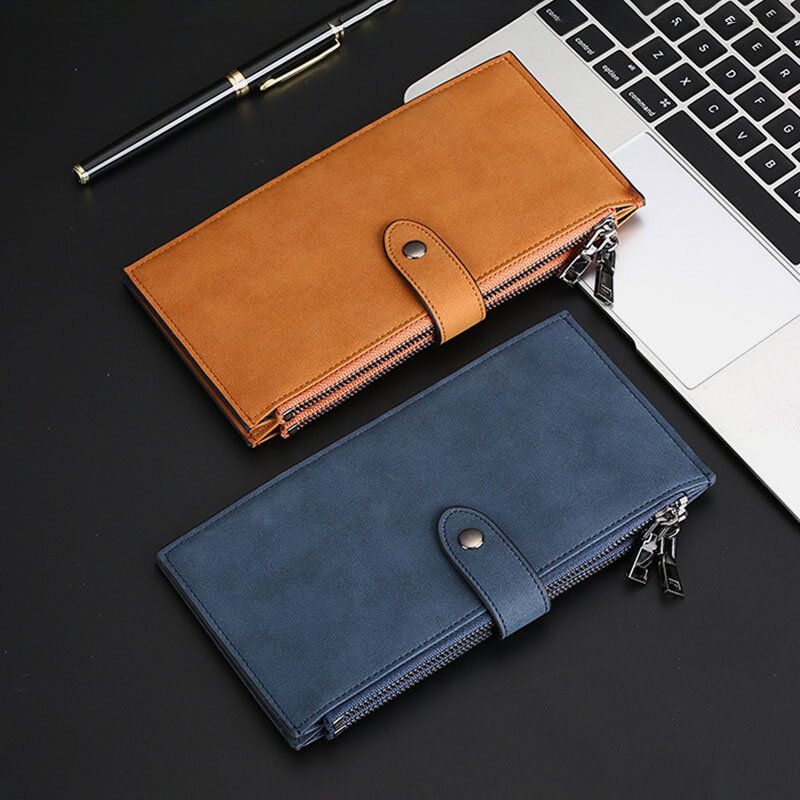 Hommes Vintage Rfid Anti-vol Sim Card Slot 19 Card Slots Card Holder Wallet