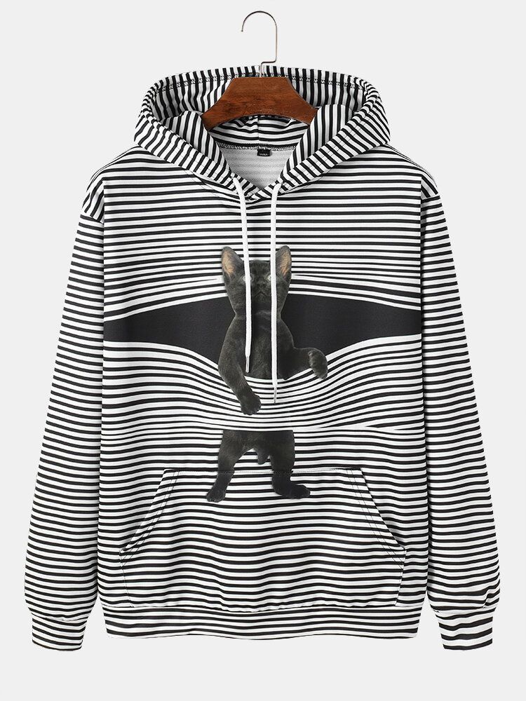 Hoodies À Cordon De Serrage Avec Poche Kangourou Pour Hommes