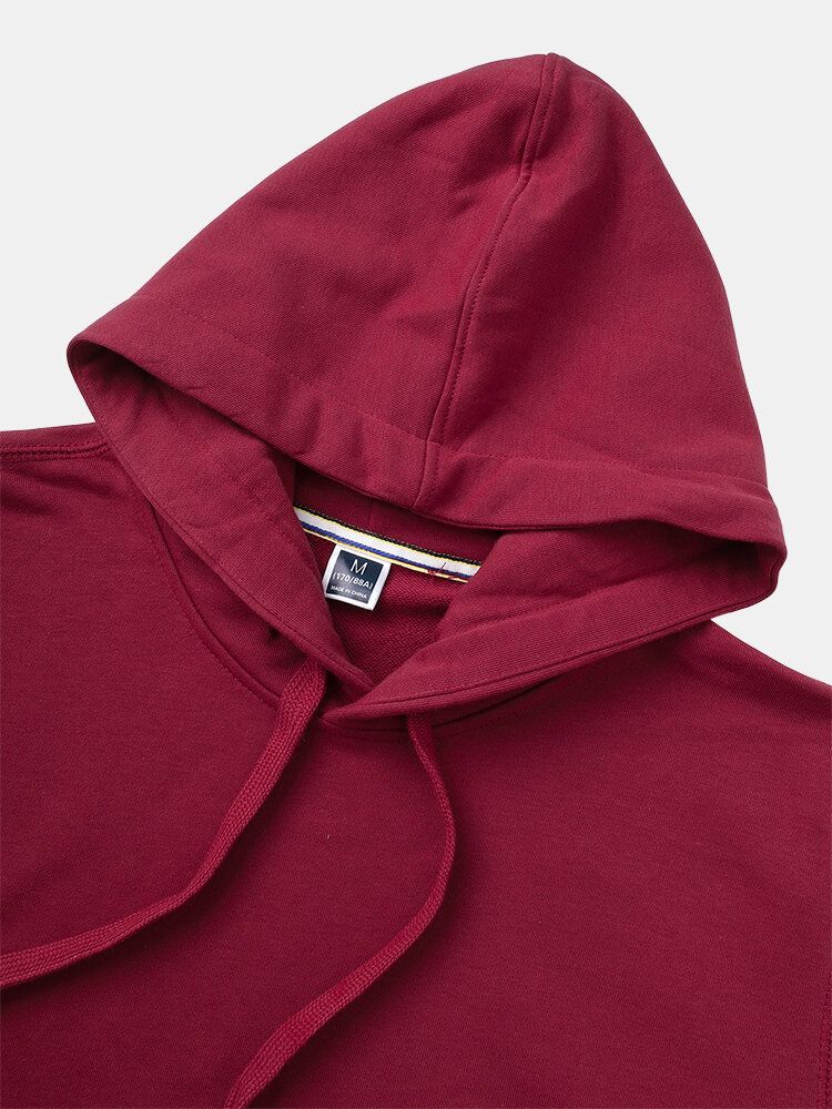 Hoodies À Cordon De Serrage En Coton Avec Lettre Éléphant Pour Hommes Avec Poche Kangourou