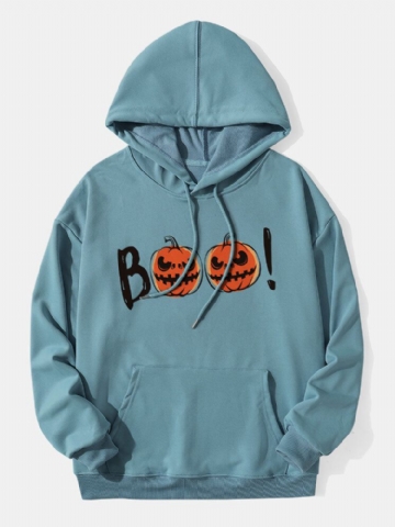 Hoodies D'halloween De Citrouille De Dessin Animé Pour Hommes Avec Poche Kangourou