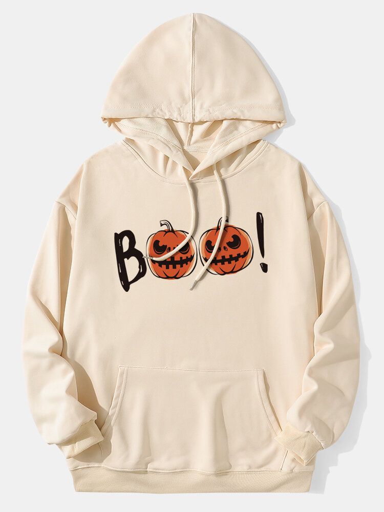 Hoodies D'halloween De Citrouille De Dessin Animé Pour Hommes Avec Poche Kangourou