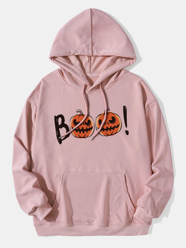 Hoodies D'halloween De Citrouille De Dessin Animé Pour Hommes Avec Poche Kangourou