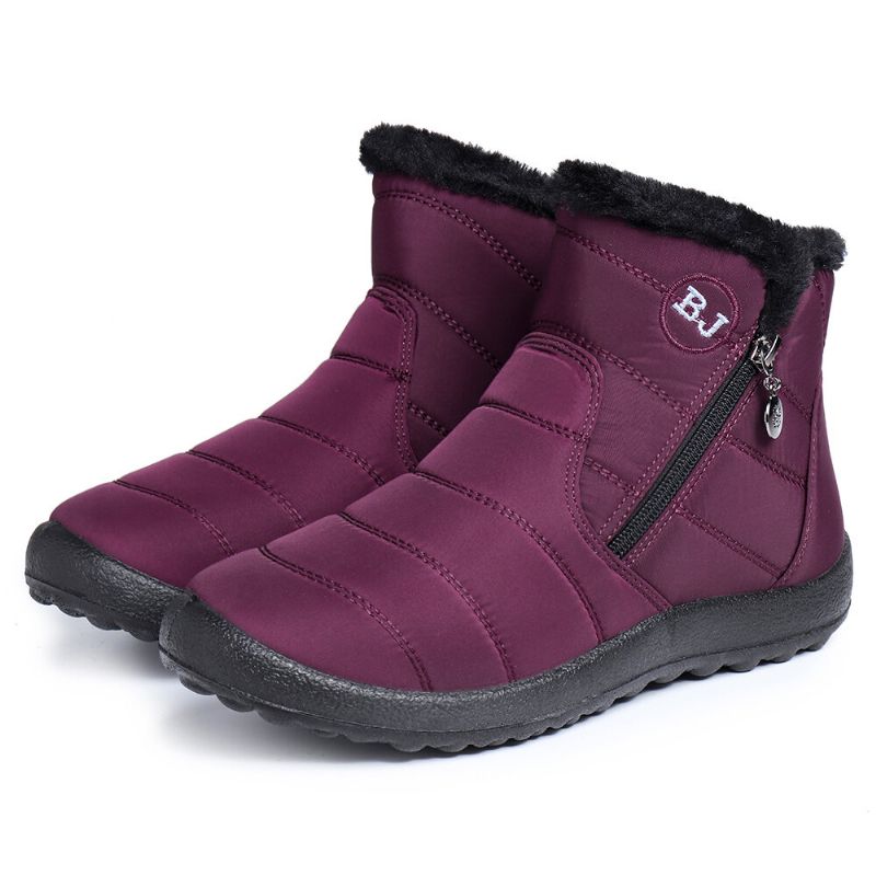 Imperméable Doublure Chaude Hiver Neige Cheville Casual Femmes Bottes