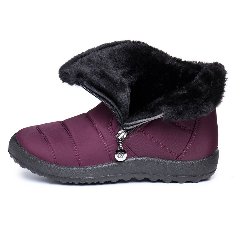 Imperméable Doublure Chaude Hiver Neige Cheville Casual Femmes Bottes