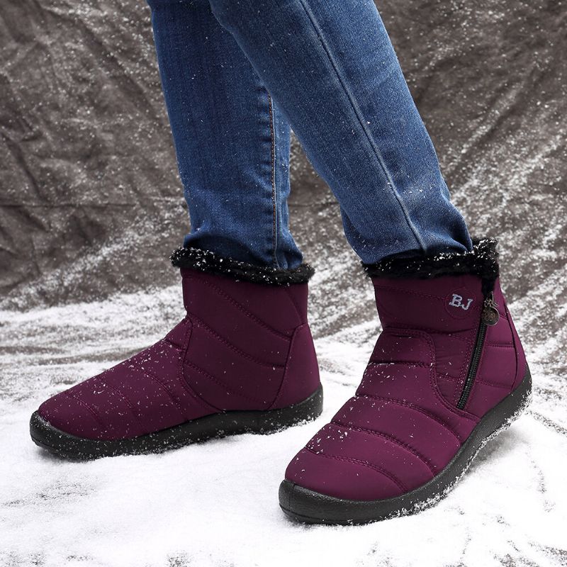 Imperméable Doublure Chaude Hiver Neige Cheville Casual Femmes Bottes