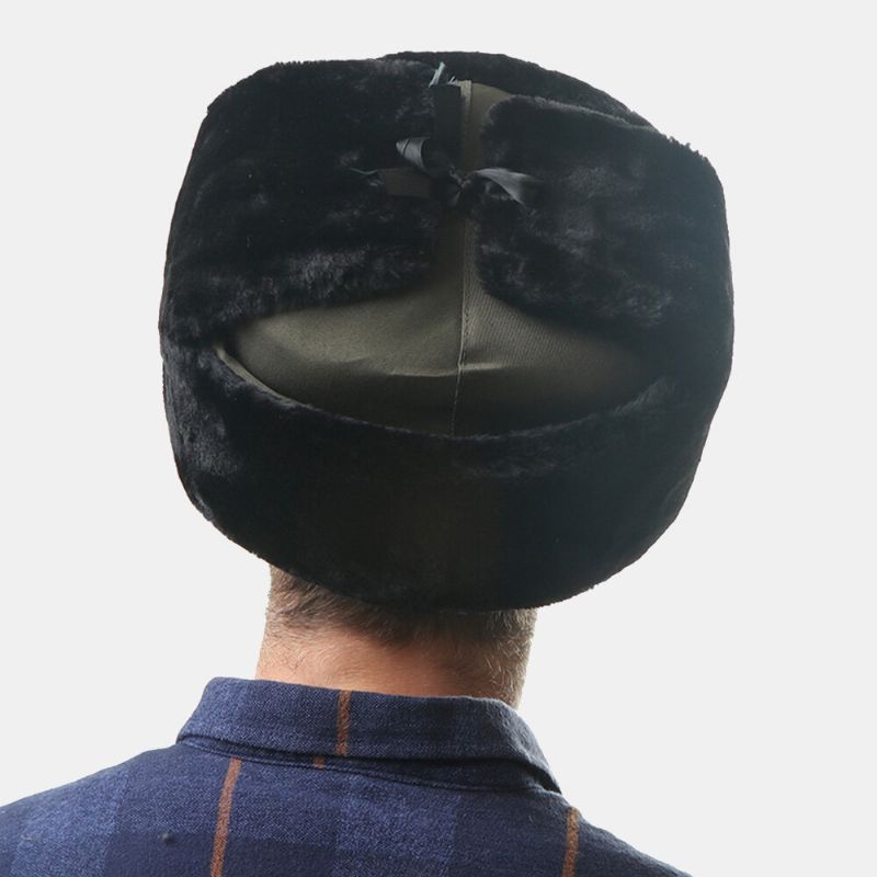 Insigne Soviétique Pour Hommes Insigne D'aigle À Deux Têtes Extérieur Résistant Au Froid Chapeau De Trappeur Chaud Hiver Cyclisme Épaissir Coupe-vent Protection Des Oreilles Chapeau Ushanka