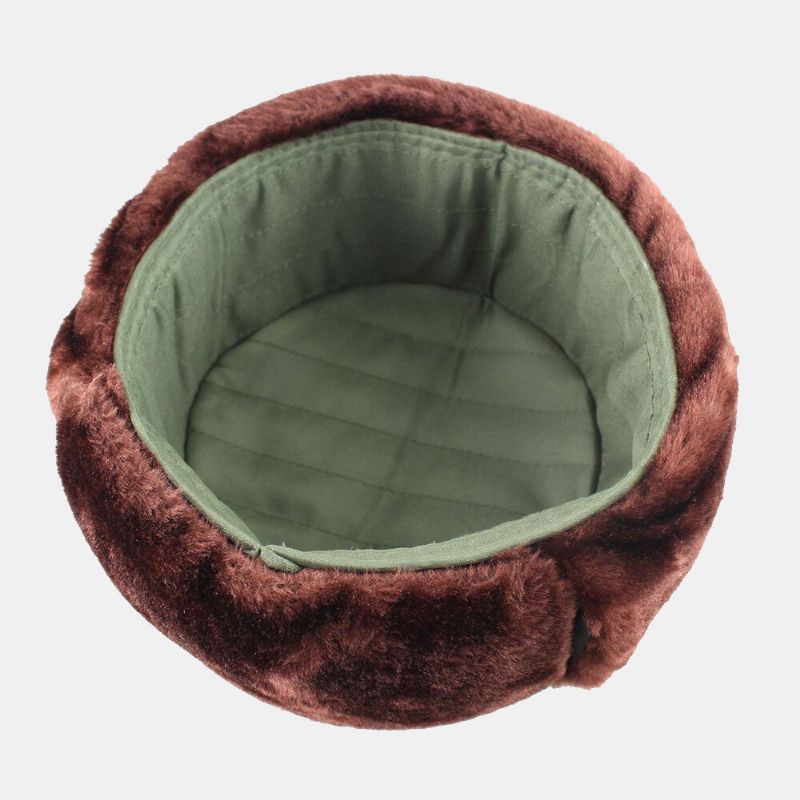 Insigne Soviétique Pour Hommes Insigne D'aigle À Deux Têtes Extérieur Résistant Au Froid Chapeau De Trappeur Chaud Hiver Cyclisme Épaissir Coupe-vent Protection Des Oreilles Chapeau Ushanka