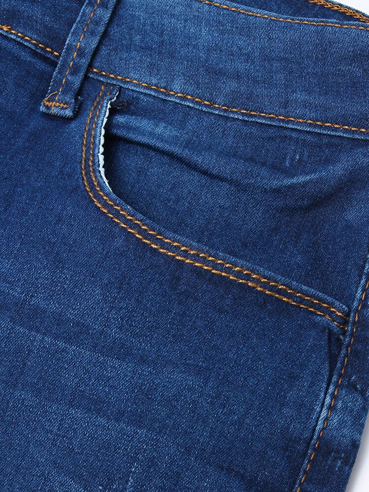 Jean Boutonné En Denim Décontracté Pour Femme