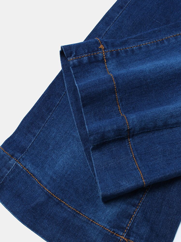 Jean Boutonné En Denim Décontracté Pour Femme