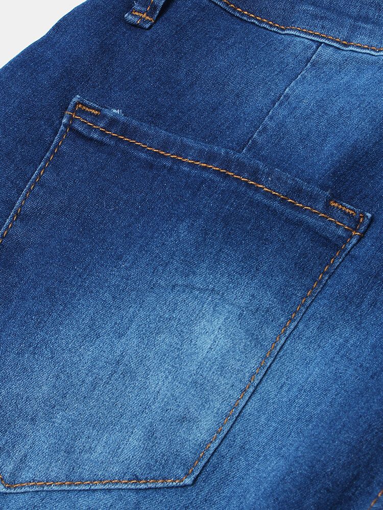 Jean Boutonné En Denim Décontracté Pour Femme