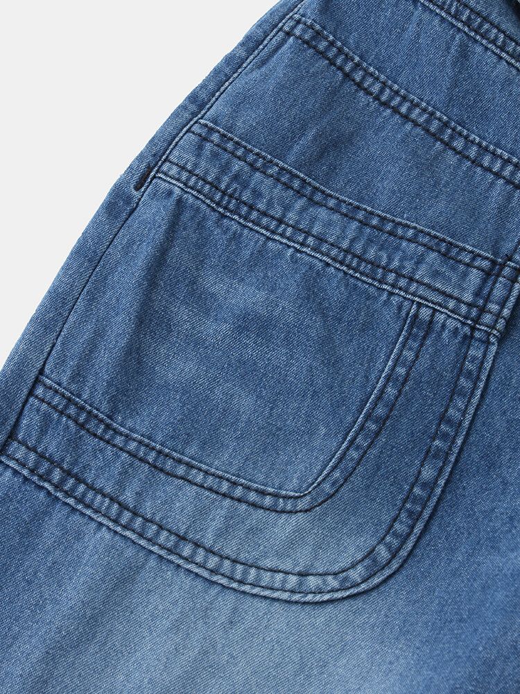 Jeans Décontractés Pour Femmes Avec Braguette À Glissière Et Taille Moyenne À Jambe Large Avec Poche