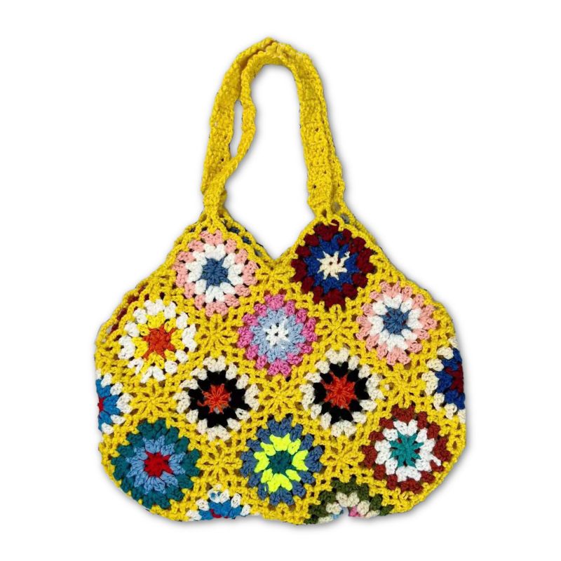 Joseko Femmes Crochet Fait Main Ethnique Casual Sac À Main Mixte Motif Floral Multifonctionnel Sac À Bandoulière Sac Fourre-tout