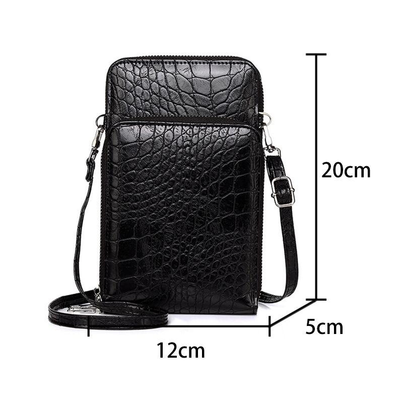 Joseko Hommes En Cuir Artificiel Motif Crocodile Grande Capacité Fermeture Éclair Vintage Décontracté Épaule Sac À Bandoulière