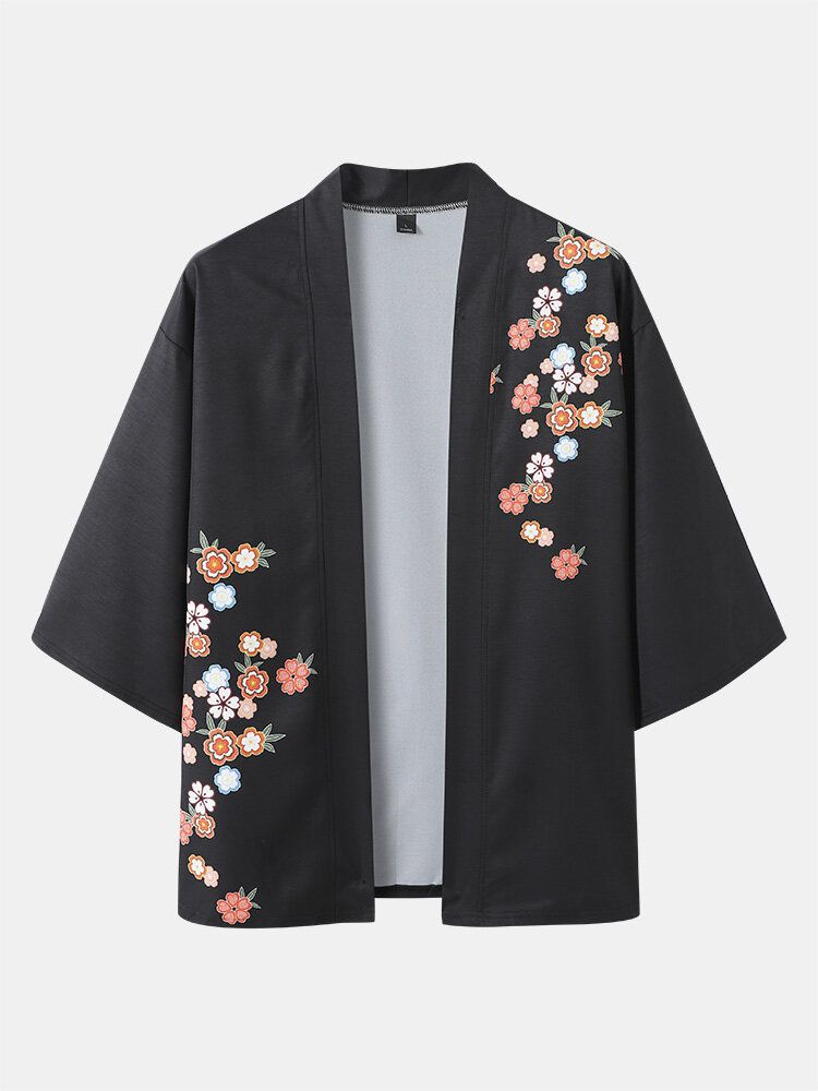 Kimono Deux Pièces À Imprimé Floral Pour Hommes