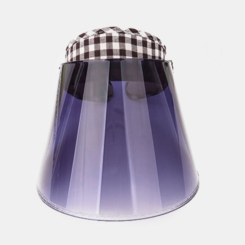 Lattice Anti-uv Big Brim Cover Face Hat Sun Hat Vide Top Hat