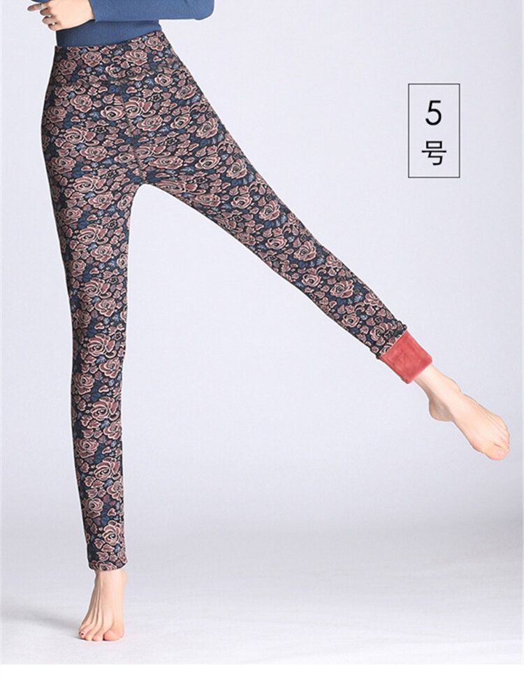 Legging Épais Et Extensible À Imprimé Floral