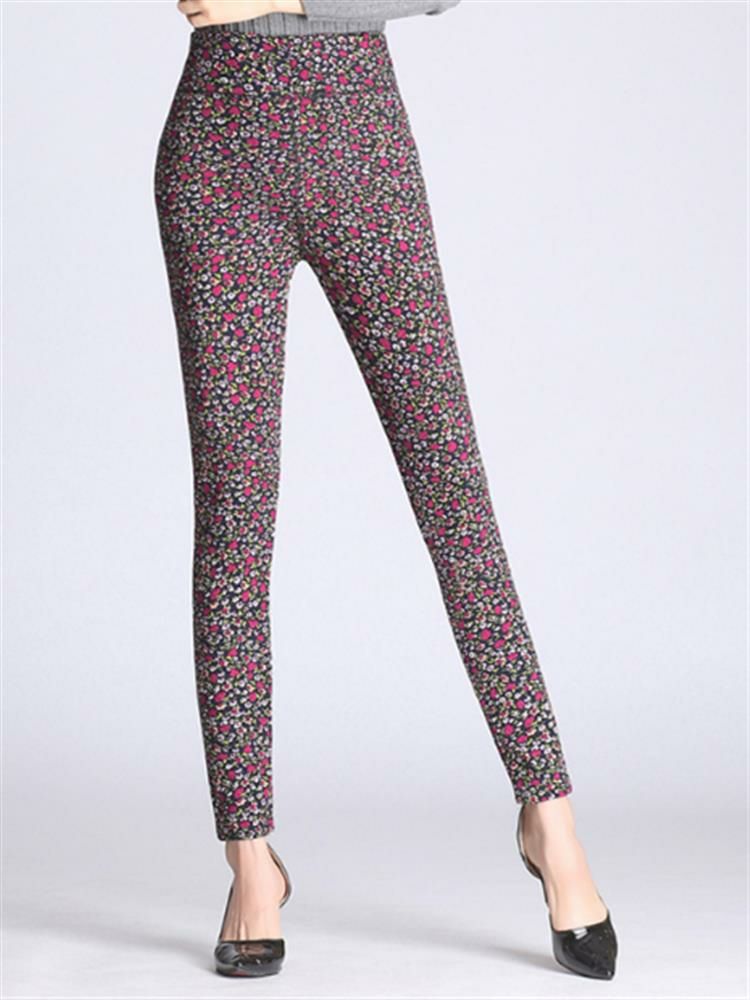 Legging Épais Et Extensible À Imprimé Floral