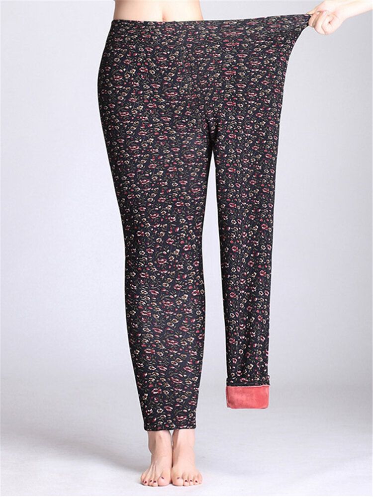 Legging Épais Et Extensible À Imprimé Floral