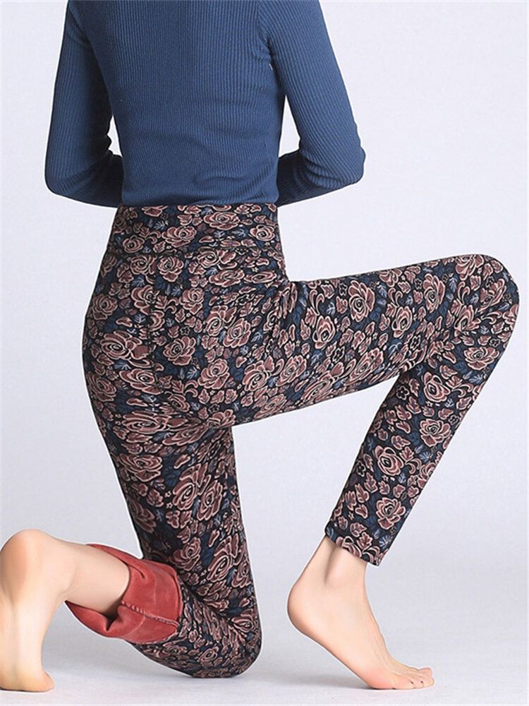 Legging Épais Et Extensible À Imprimé Floral