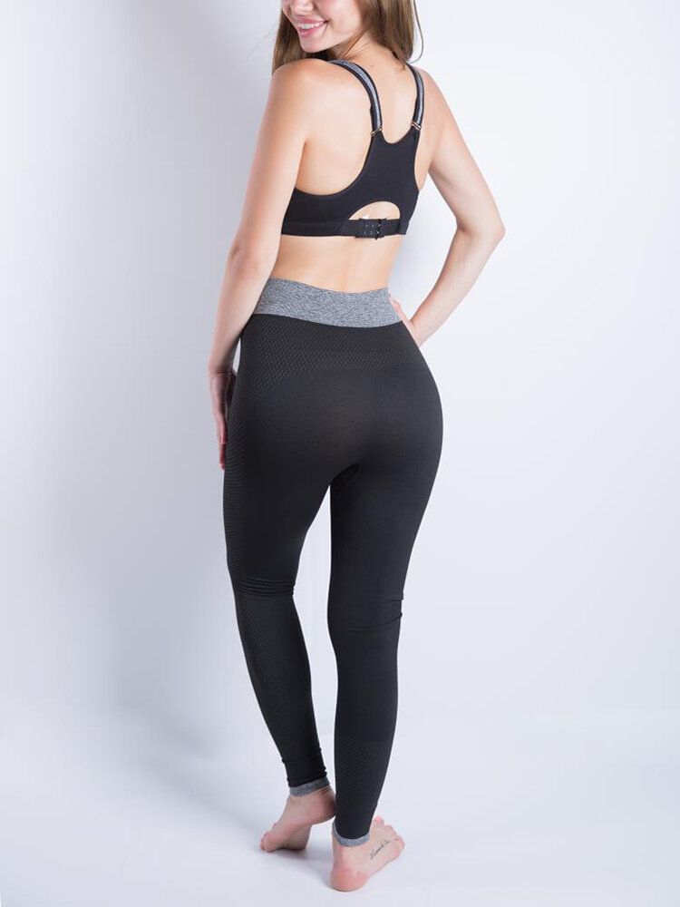 Leggings De Course De Yoga Patchwork Taille Haute Pour Femmes Décontractées