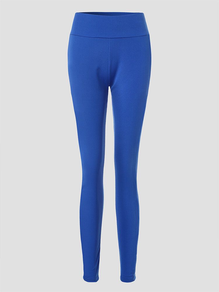 Leggings Moulants De Sport De Poche De Couleur Unie Pour Femmes