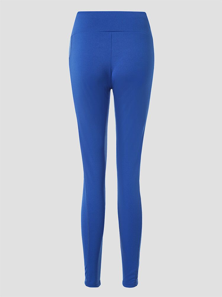 Leggings Moulants De Sport De Poche De Couleur Unie Pour Femmes