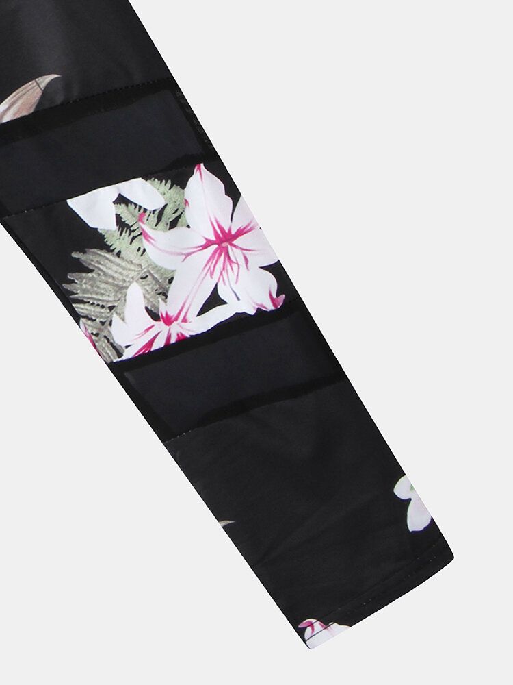 Leggings De Yoga Sport Patchwork En Maille À Imprimé Floral Pour Femmes