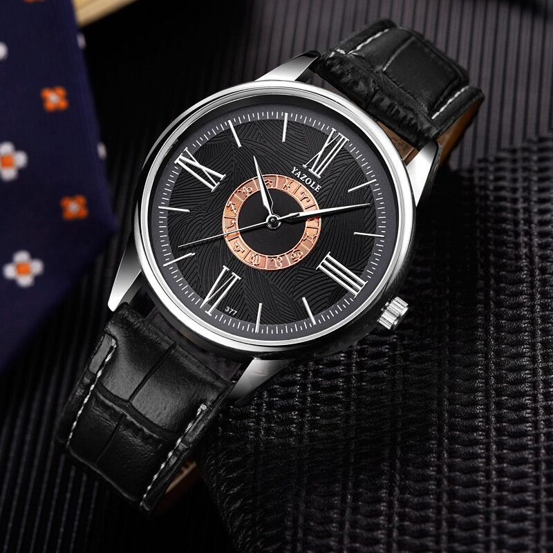 Les Hommes D'affaires Regardent La Bande De Cuir Constellation Icons Montre À Quartz Étanche