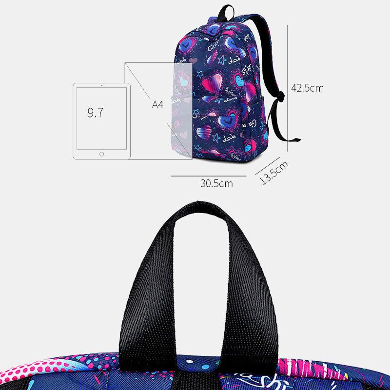 Love Pattern School Bag 15.6 '' Laptop Backpack Rucksack Daypack