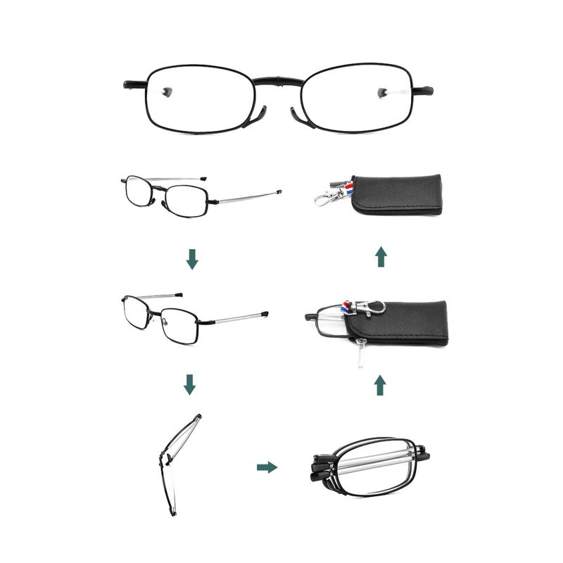 Lunettes Presbytes Unisexes Décontractées Pliables Portables Anti-lumière Ovale En Forme De Cadre Ovale