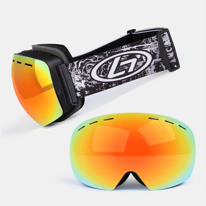 Lunettes De Ski Unisexes À Double Couche Spherical Professional Dual-lens Anti-buée Windproof Goggles