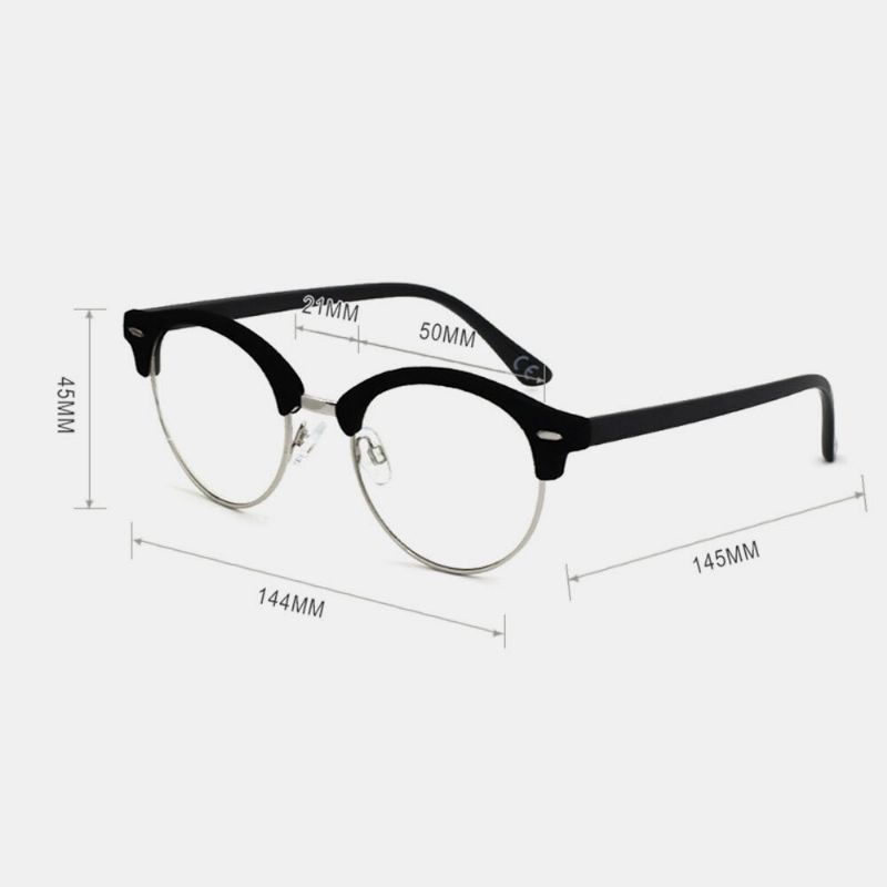 Lunettes De Soleil Décontractées Demi-monture Rondes Pour Femmes